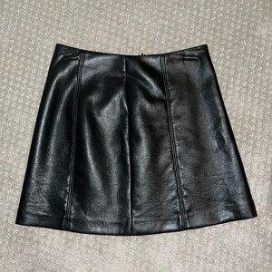 Babaton Aritzia black leather skirt
